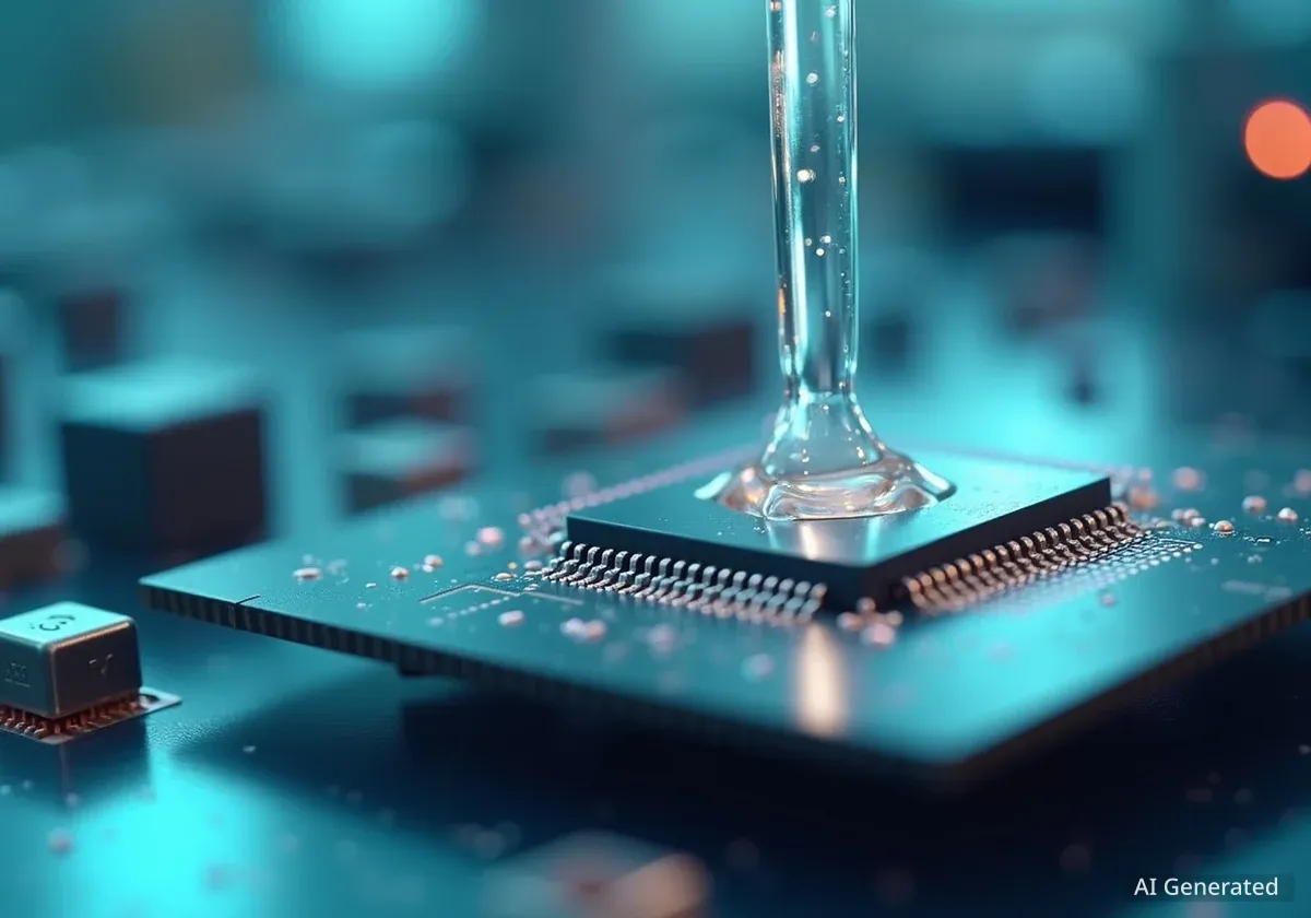 Microsoft testet Chip-Kühlung mit Flüssigkeit direkt auf Silizium