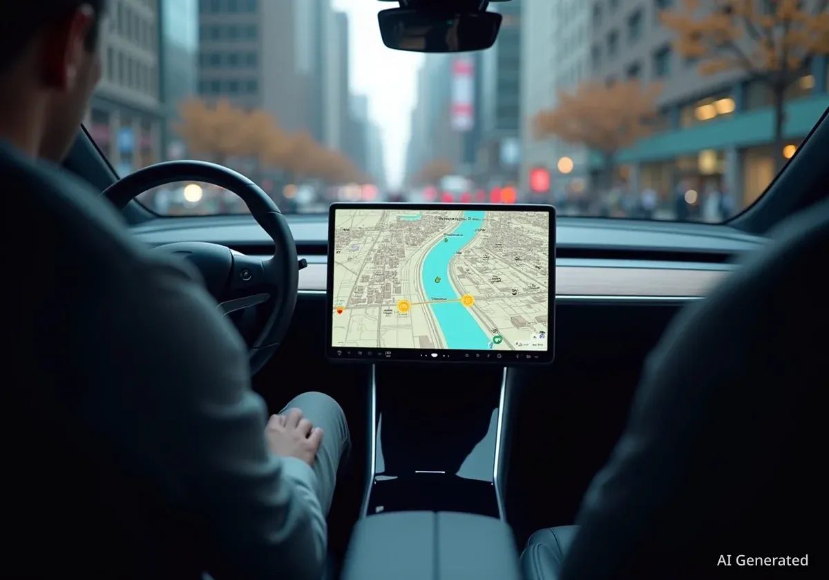 Tesla Update 2025.38 führt 3D-Gebäude in der Navigation ein